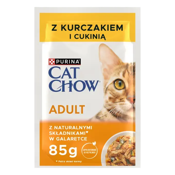 Cat Chow Adult Kurczak z cukinią w galaretce – mokra karma dla kotów - obrazek 2