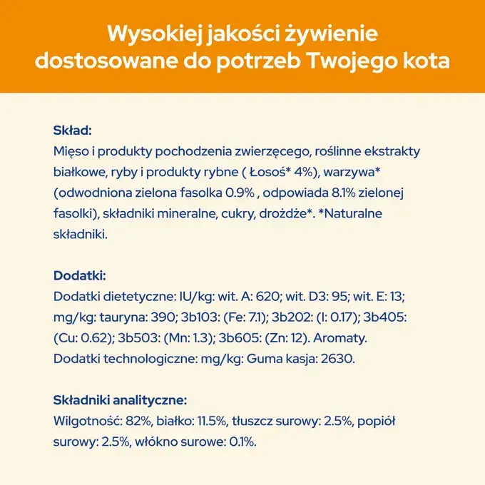Cat Chow Adult Łosoś z fasolką w galaretce – mokra karma dla kotów 85g - obrazek 5