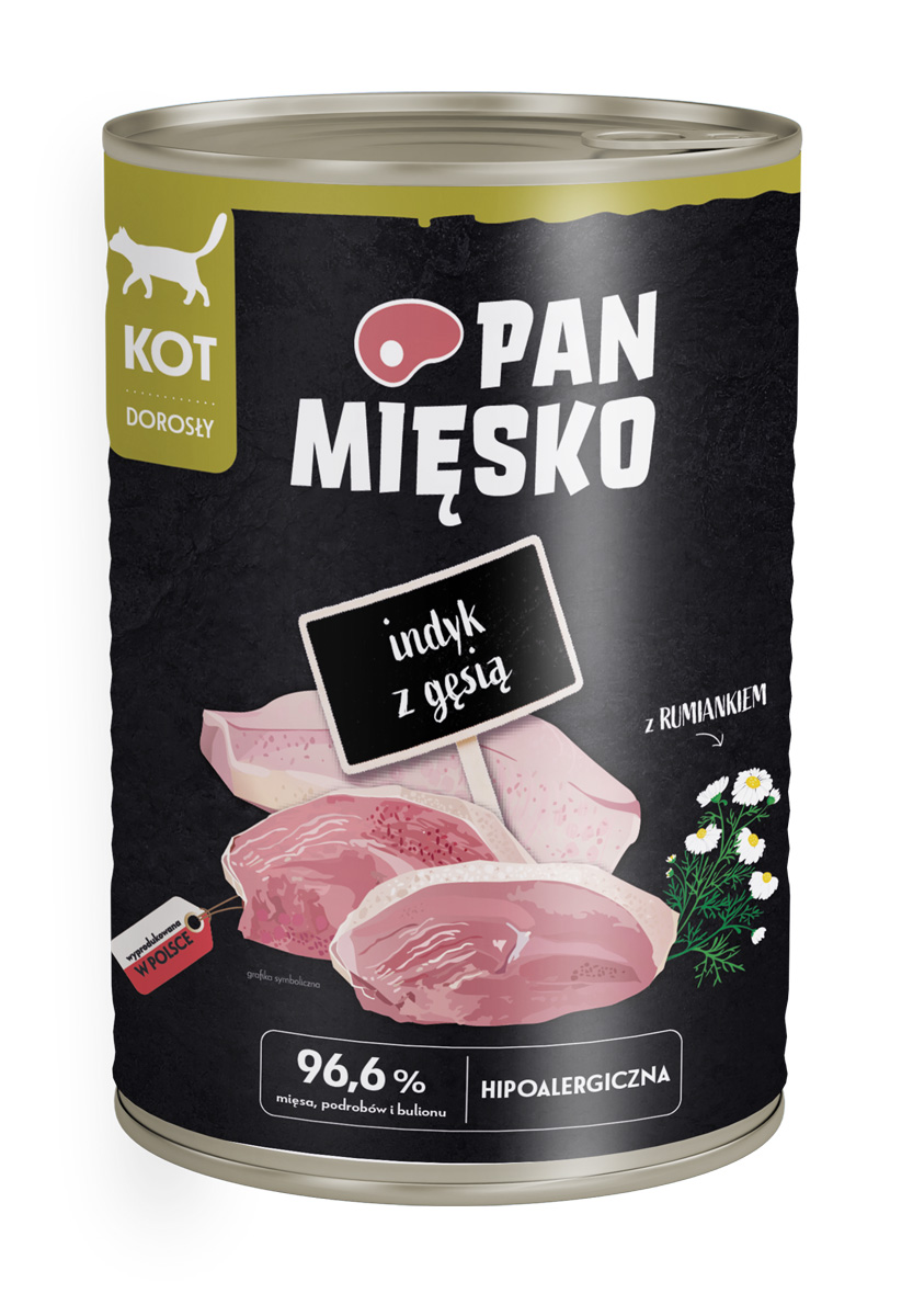 Pan Mięsko Karma mokra dla kota Indyk z gęsią 400 g