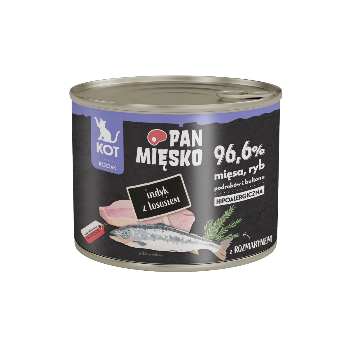 Pan Mięsko Karma mokra dla kota Indyk z łososiem 200 g (kociak)