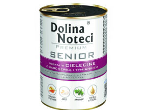 Dolina Noteci Premium Senior bogata w cielęcinę z marchewką i tymiankiem puszka 400 g