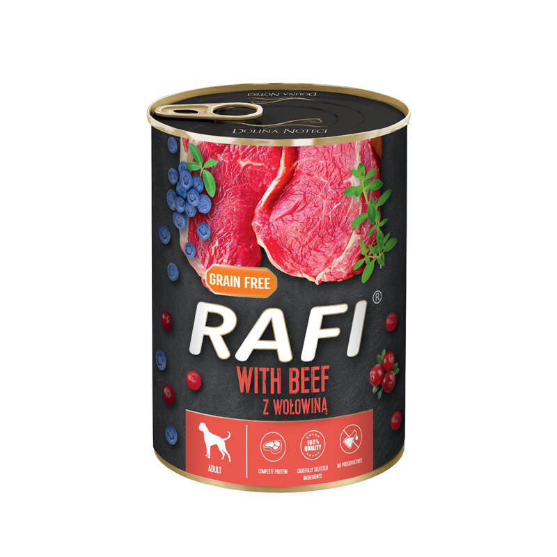 Dolina Noteci Mokra karma dla psa Rafi z wołowiną 400 g