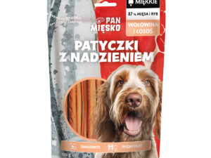 Pan Mięsko Przysmak dla psa miękkie Patyczki z nadzieniem Wołowina i łosoś (dorosły) 100g