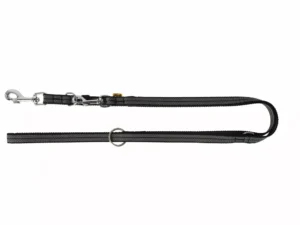 Dingo smycz gumowana przepinana 2 cm x 220 cm czarna