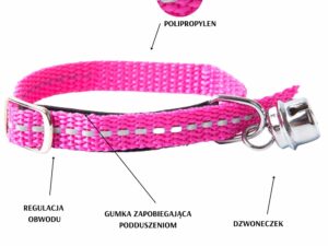 DINGO Obroża z taśmy odblaskowej dla kota ENERGY