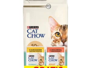 PURINA Cat Chow Hairball Karma bogata w kurczaka 1,5kg + 2 saszetki GRATIS